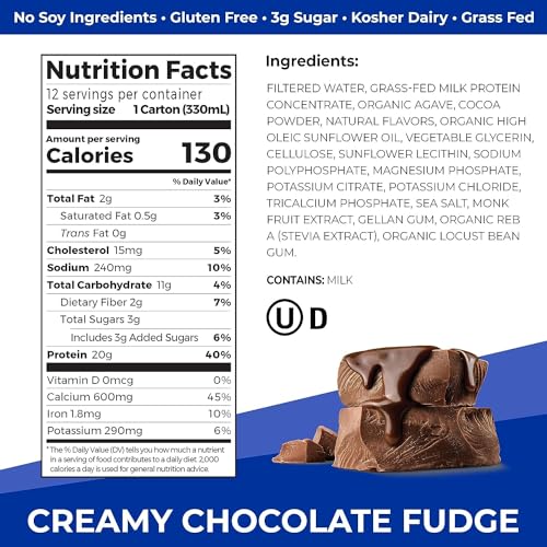 Vanilla Bean 20g Whey Protein Shake, 11 Fl Oz (Pack of 12) J3795