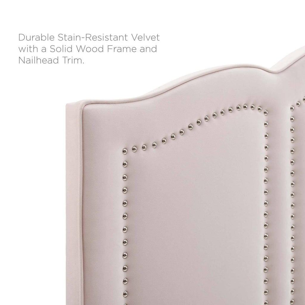 King/California King Pink Velvet Headboard E6547