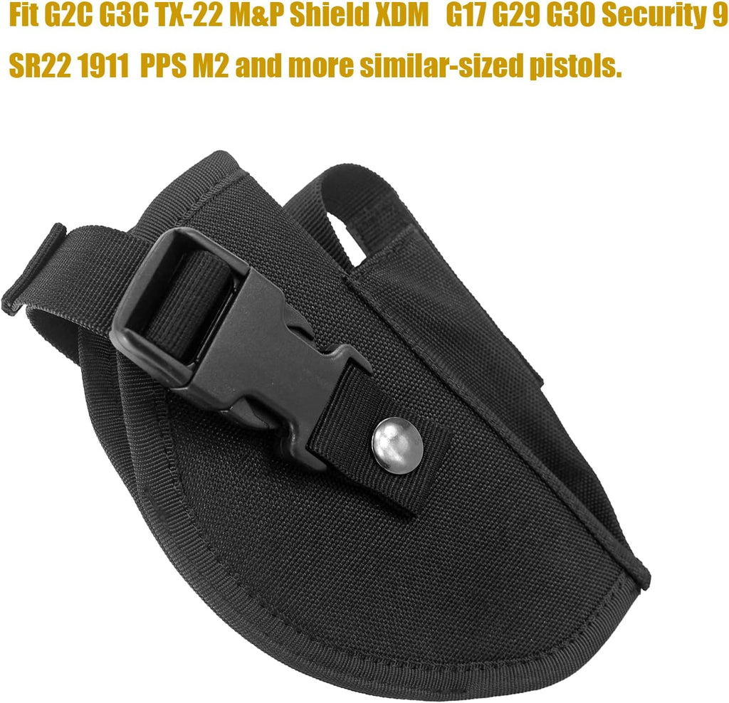 Black Tactical Belt Holster with Mag Pouch and Metal Clip X773