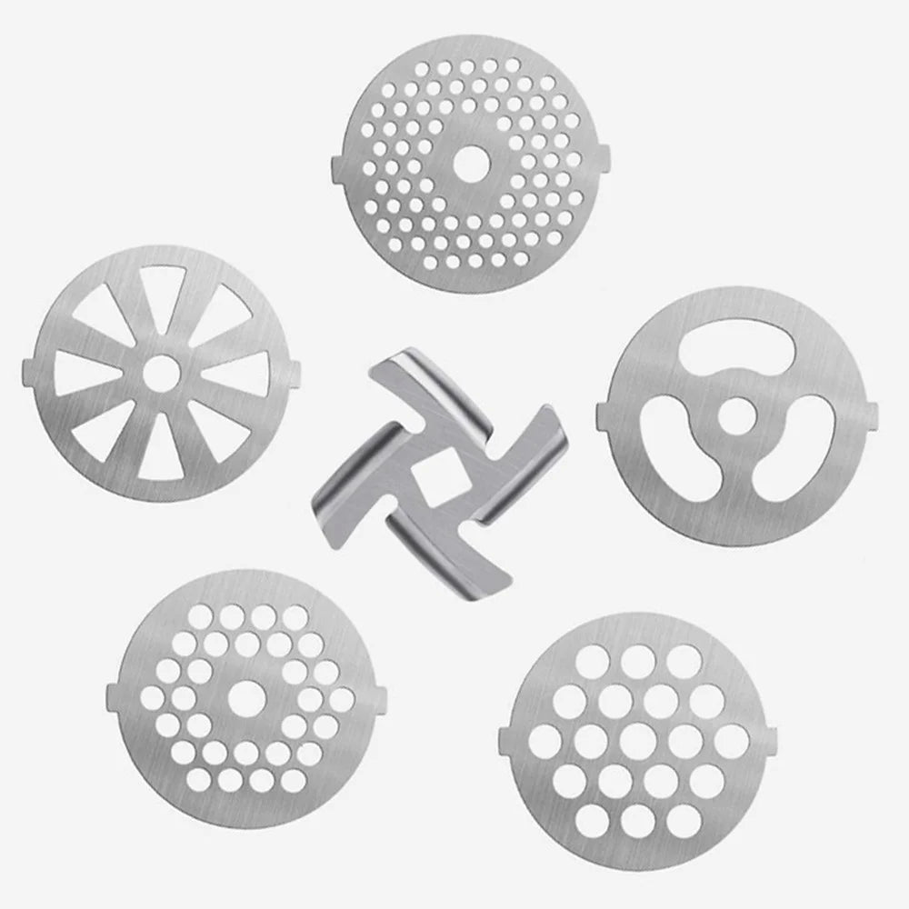 6PC Stainless Steel Meat Grinder Mixer Plate Discs F11010