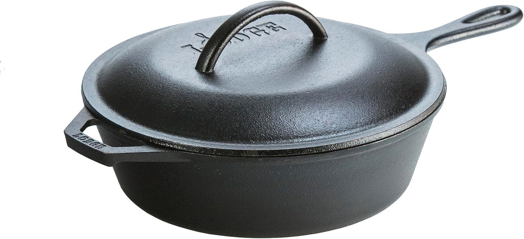 Pre-Seasoned Black Cast Iron Covered Chicken Fryer, 3-Quart G2377