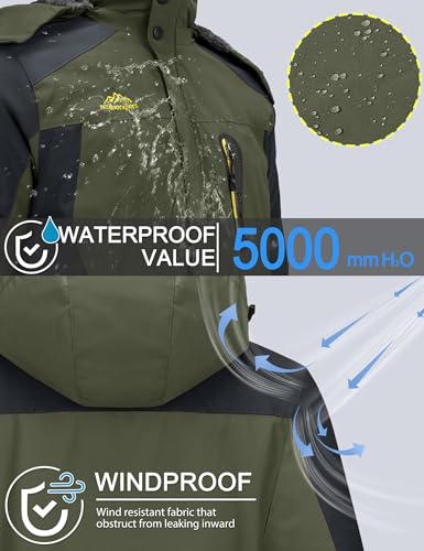 Men's Waterproof Snowboard Fleece Lining Jacket with Hooded B6669