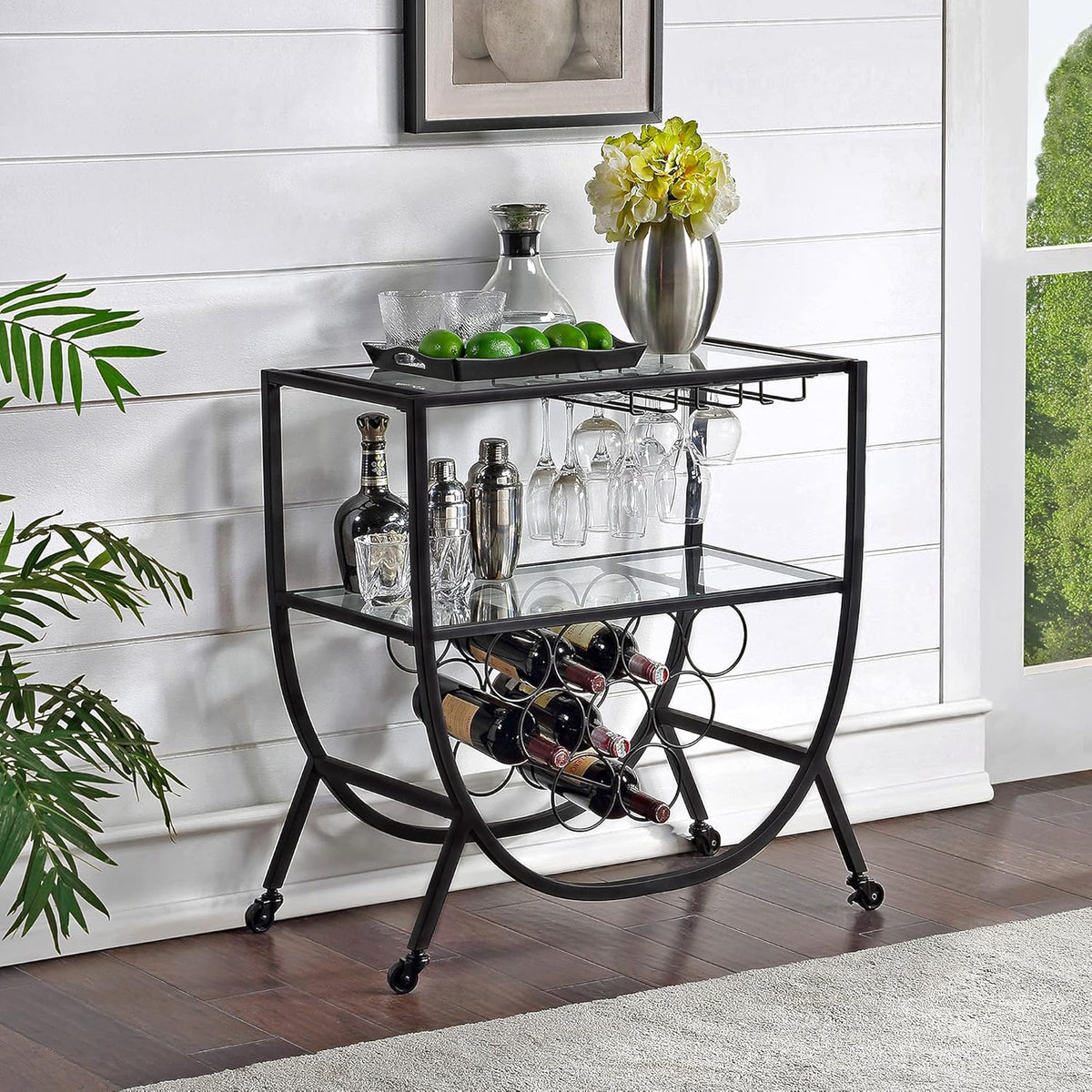 Silver Metal Bar Cart A7681