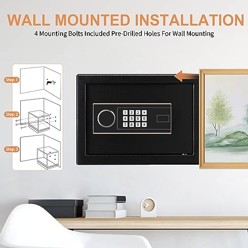 1.0 Cubic Feet Fireproof Waterproof Digital Safe with Keypad Lock and Removable Shelf Q913354