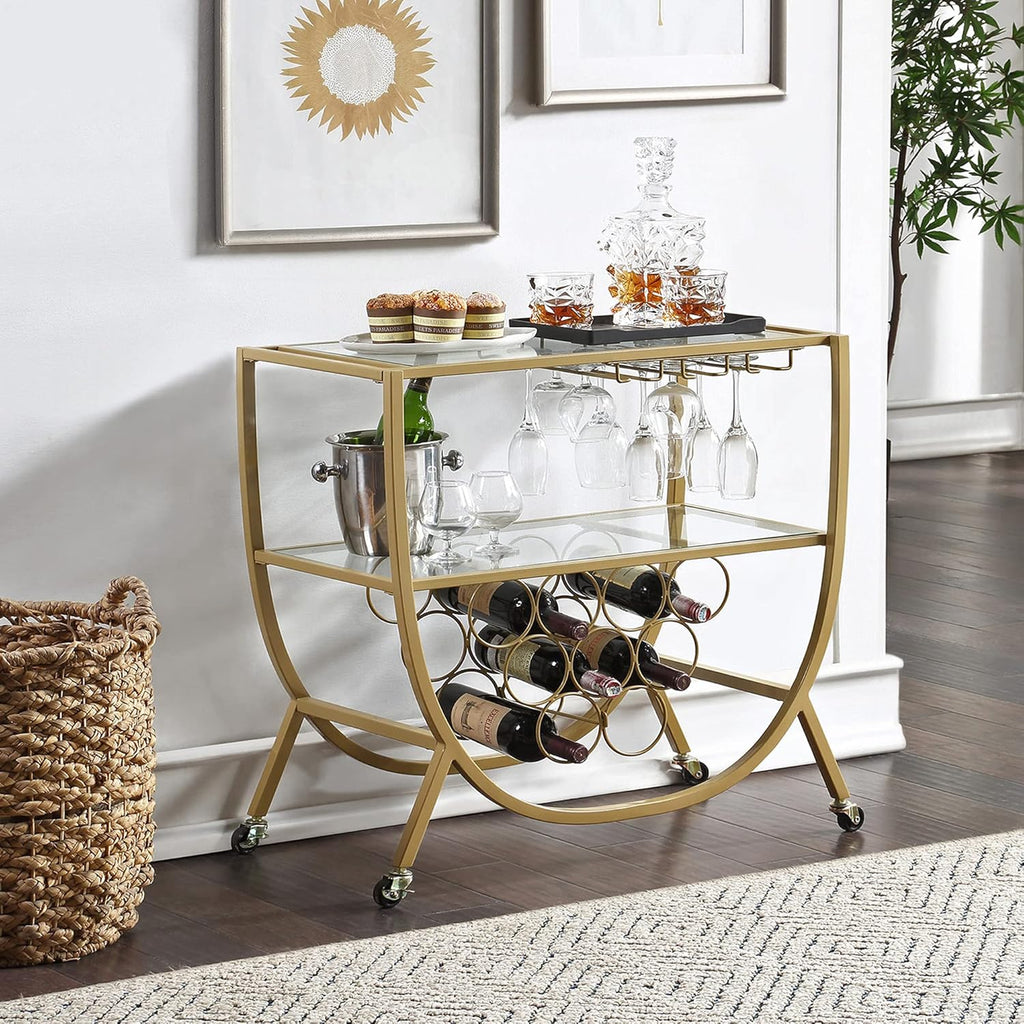 Silver Metal Bar Cart A7681