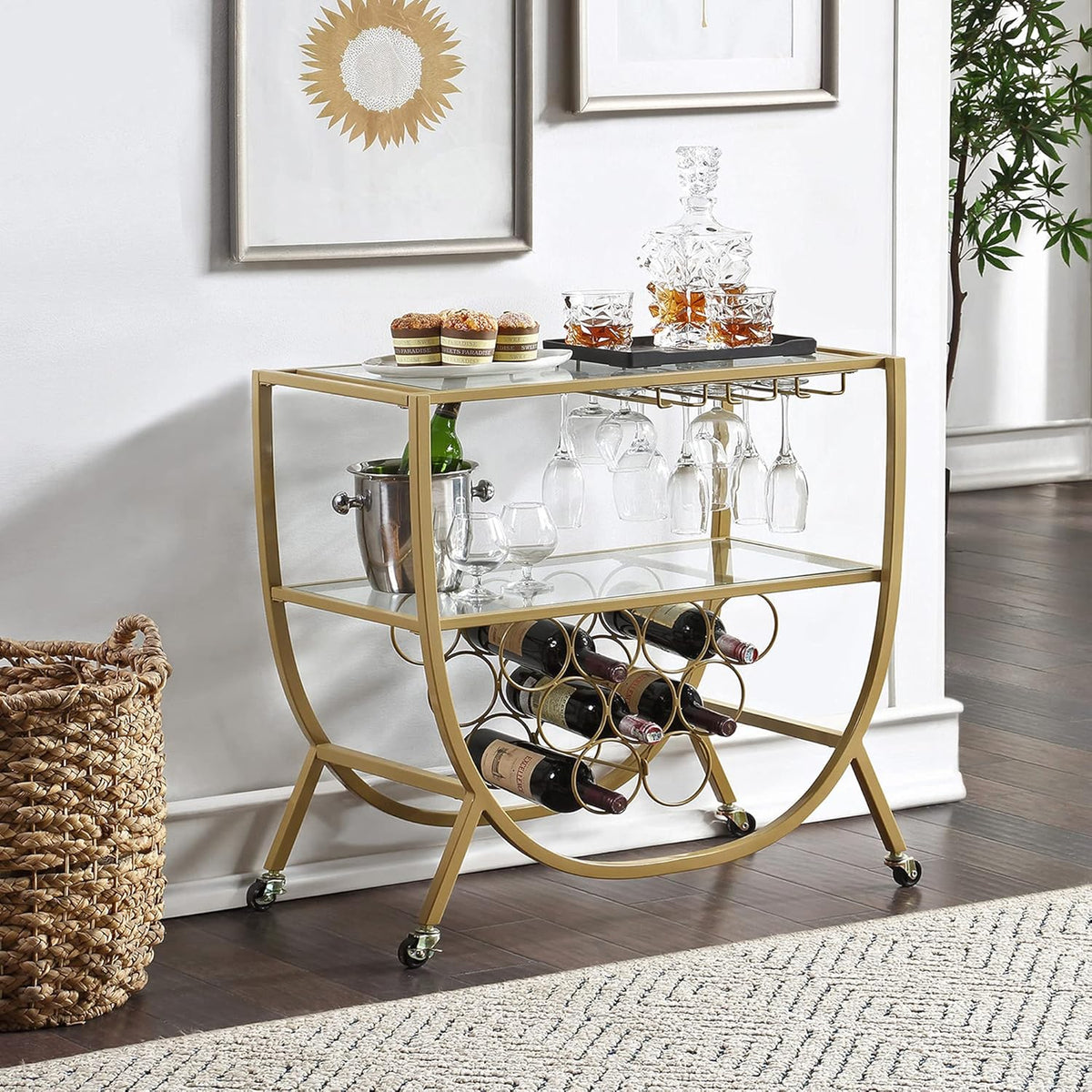 Silver Metal Bar Cart A7681