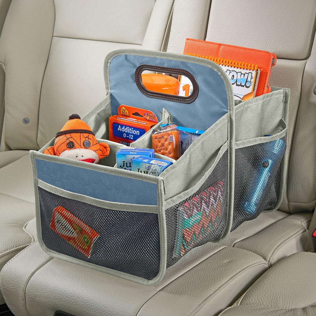 Black Car Seat Organizer with Movable Dividers D138320