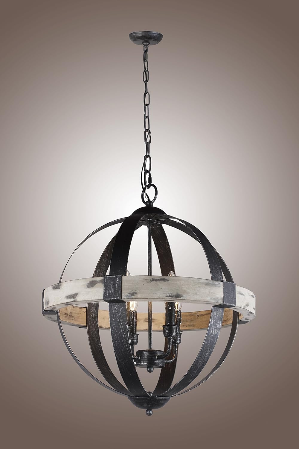 Black Wrought Iron 4 Light Chandelier T719