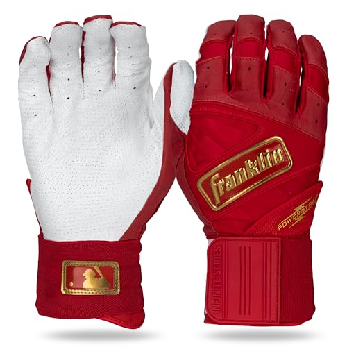 MLB Batting Gloves - Durable Full Wrap Cage Practice Gloves - Heavy Duty Leather J5189