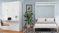 White 61.5-inch Wood Folding Wall Bed with Desk C3584