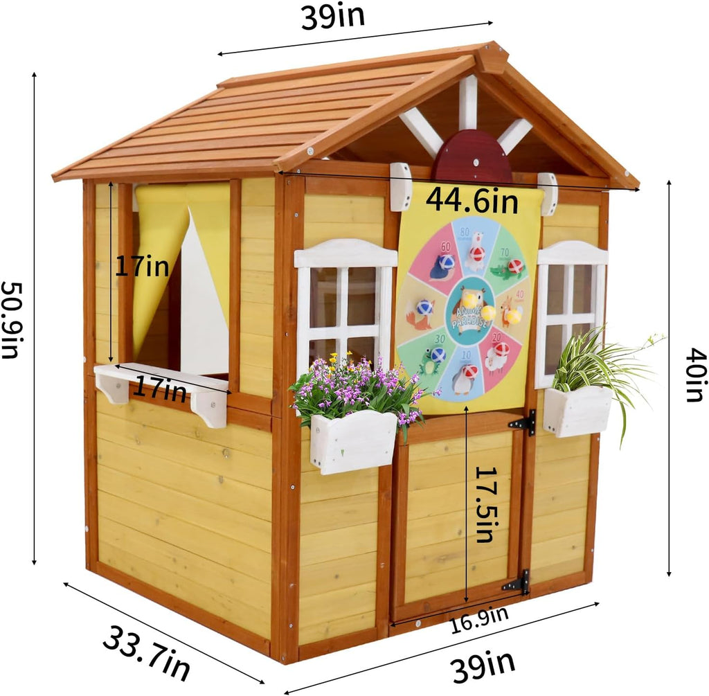 Wooden Playhouse with Working Door and Windows B558617