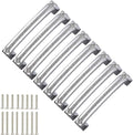 Polished Chrome Cabinet Hardware Handles 8 Pack 128mm Hole Center E146