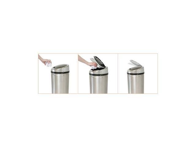 8 Gal Touchless Stainless Steel Trash Can L261