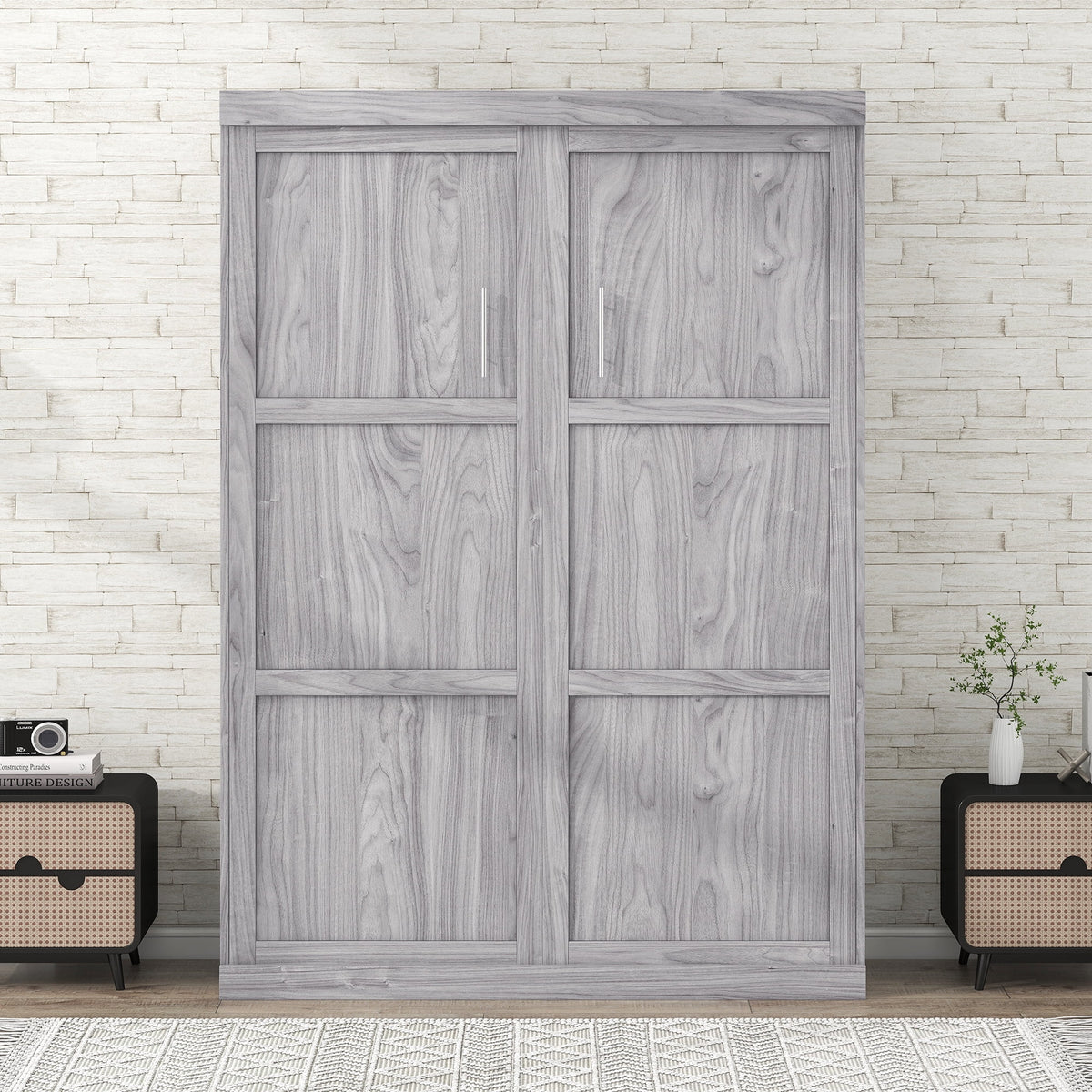 Pine Wood Full Size Murphy Bed N3568