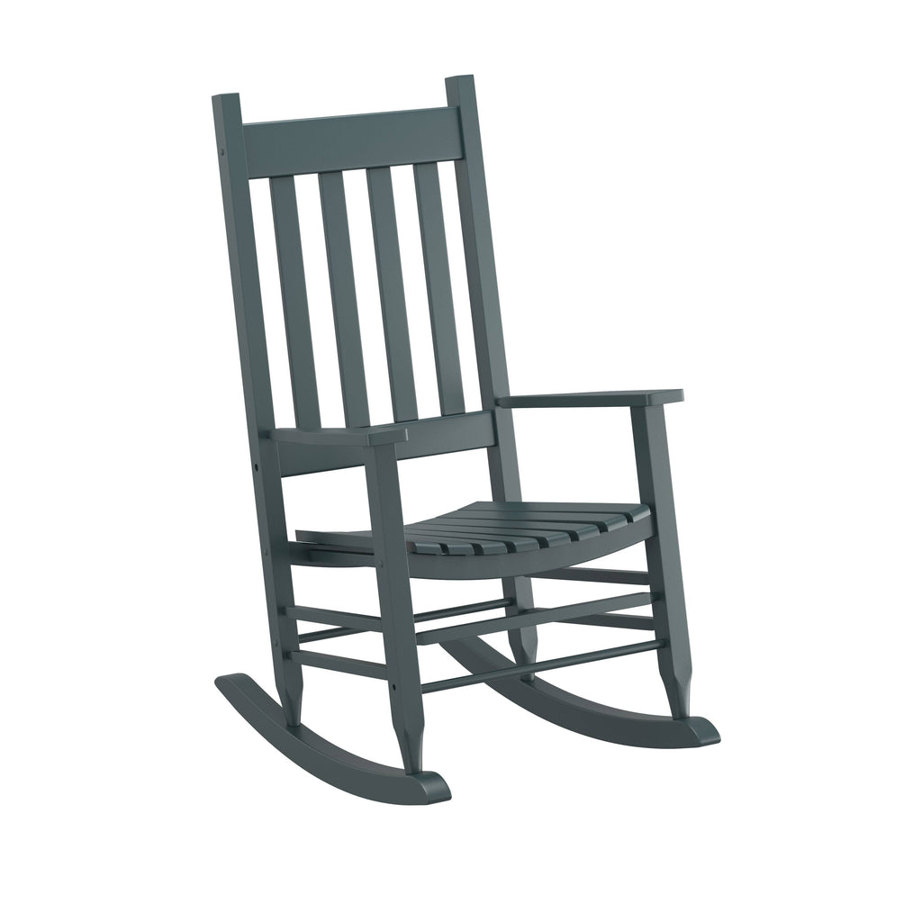 Gray Finish Solid Wood Rocking Chair I616