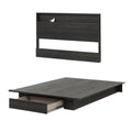 Queen Platform Bed & Headboard Set in Gray Oak X76193