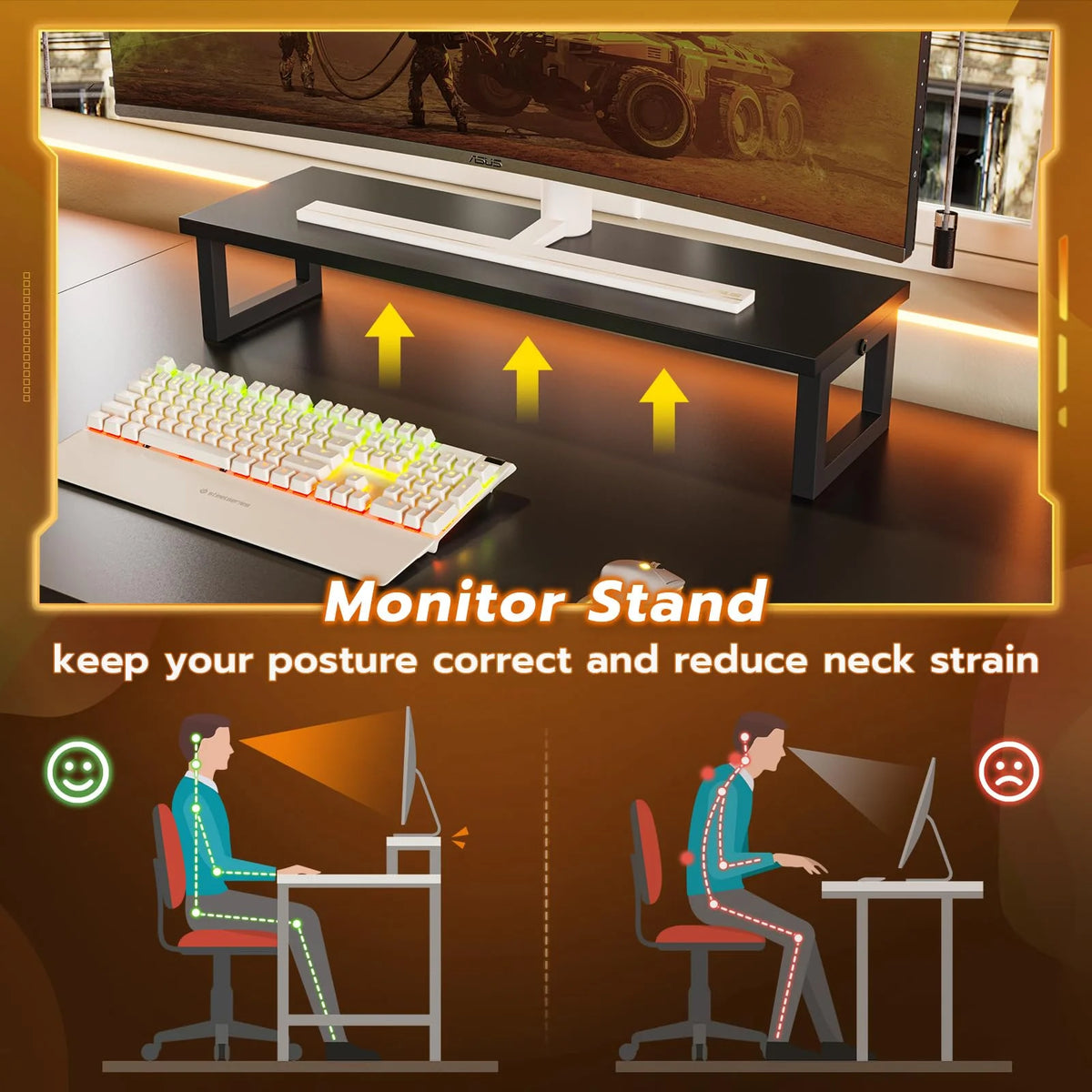 L Shaped Gaming Desk with LED Lights and Hutch Q609