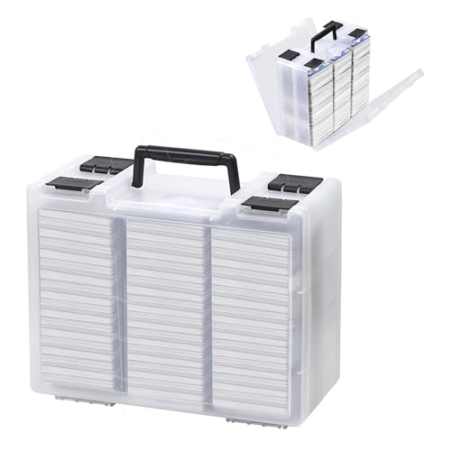 Clear Trading Card Storage Box for 3200+ Double Sided Card Deck Case N945255