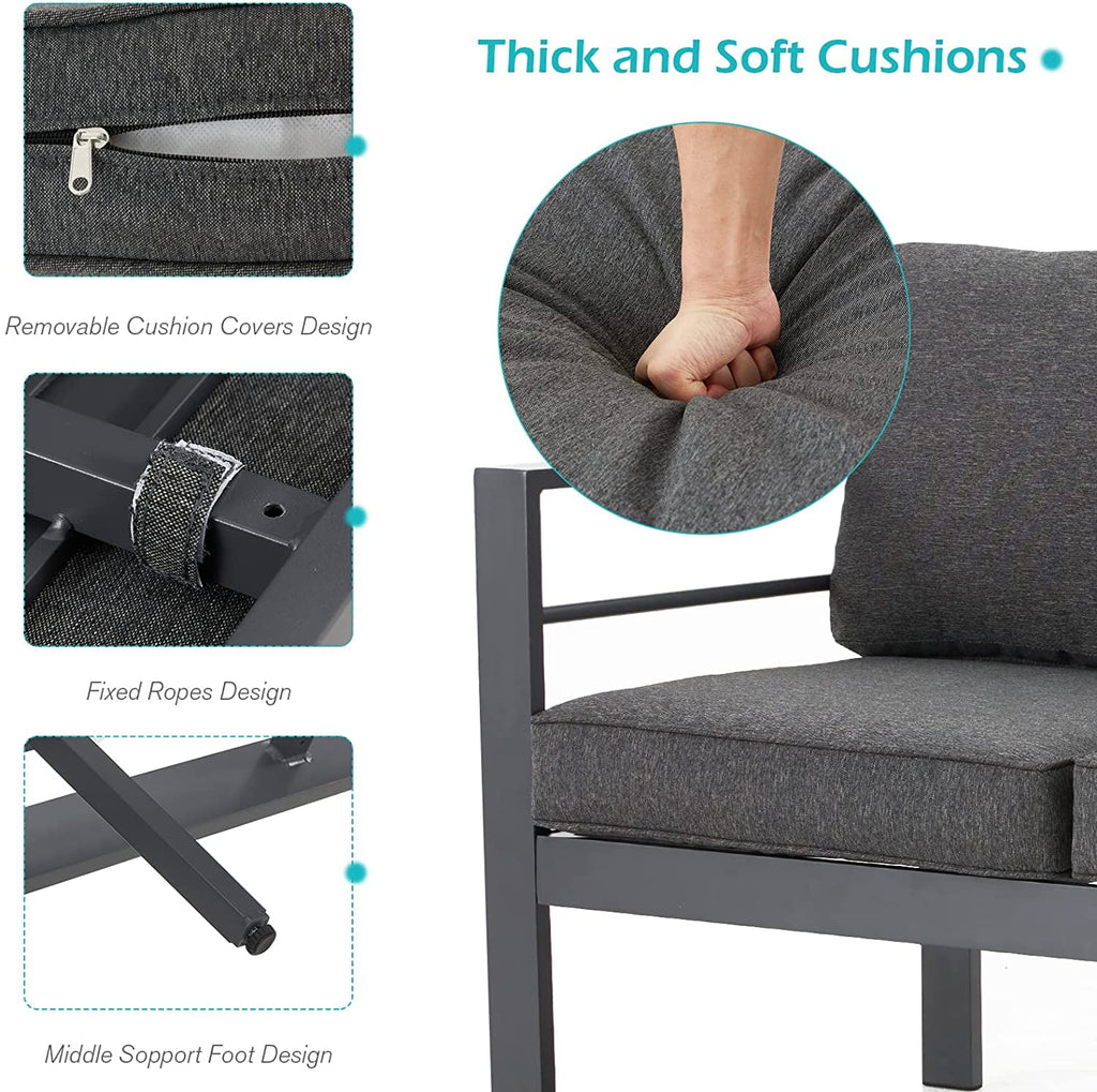 7 Pieces Aluminum Sectional Sofa Set F59218