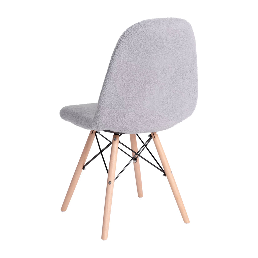 Set of 2 Gray Faux Shearling Accent Chair N45291