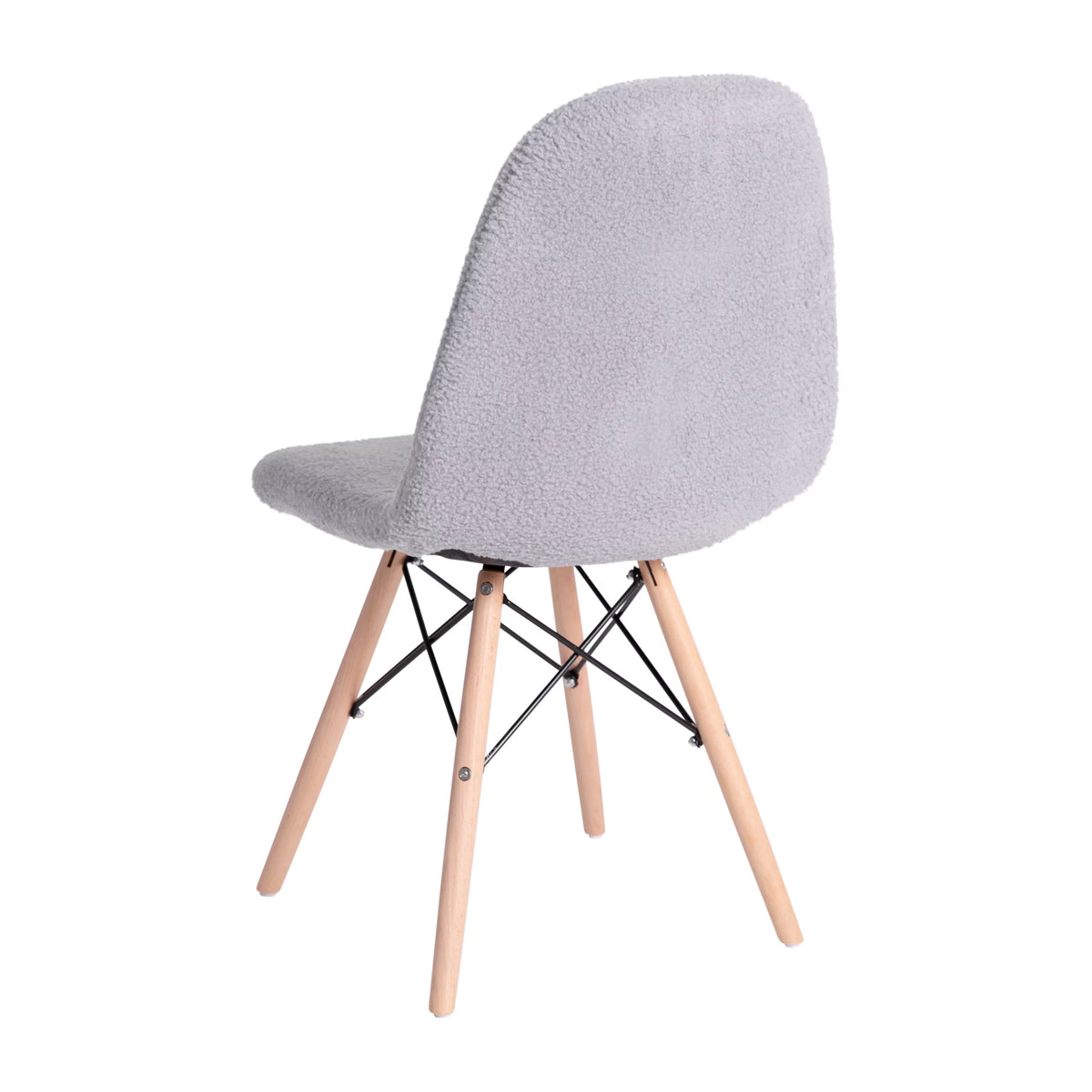 Set of 2 Gray Faux Shearling Accent Chair N45291