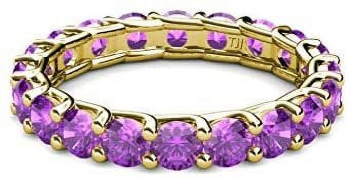 Amethyst 3.4mm Eternity Ring 14K Yellow Gold Y898572
