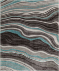 8'x10' Teal Indoor Area Rug I79049