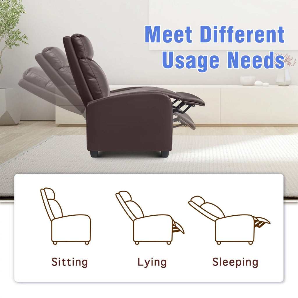 Brown PU Leather Recliner Chair I585