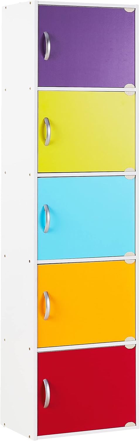 Black 5-Shelf Bookcase Cabinet S663