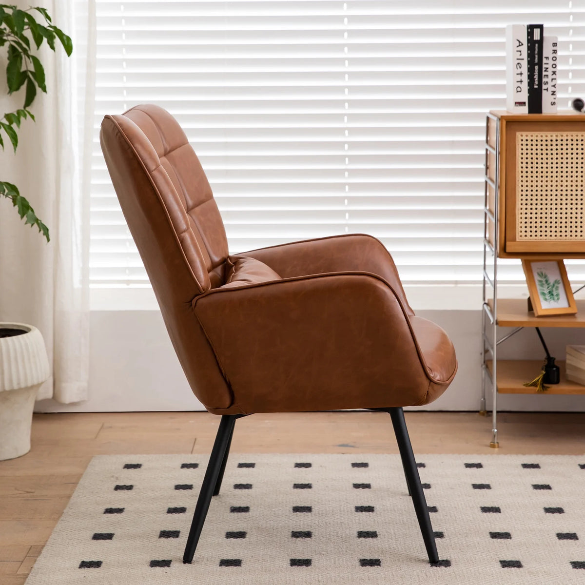 Bonded Leather Armchair with Metal Legs G18932