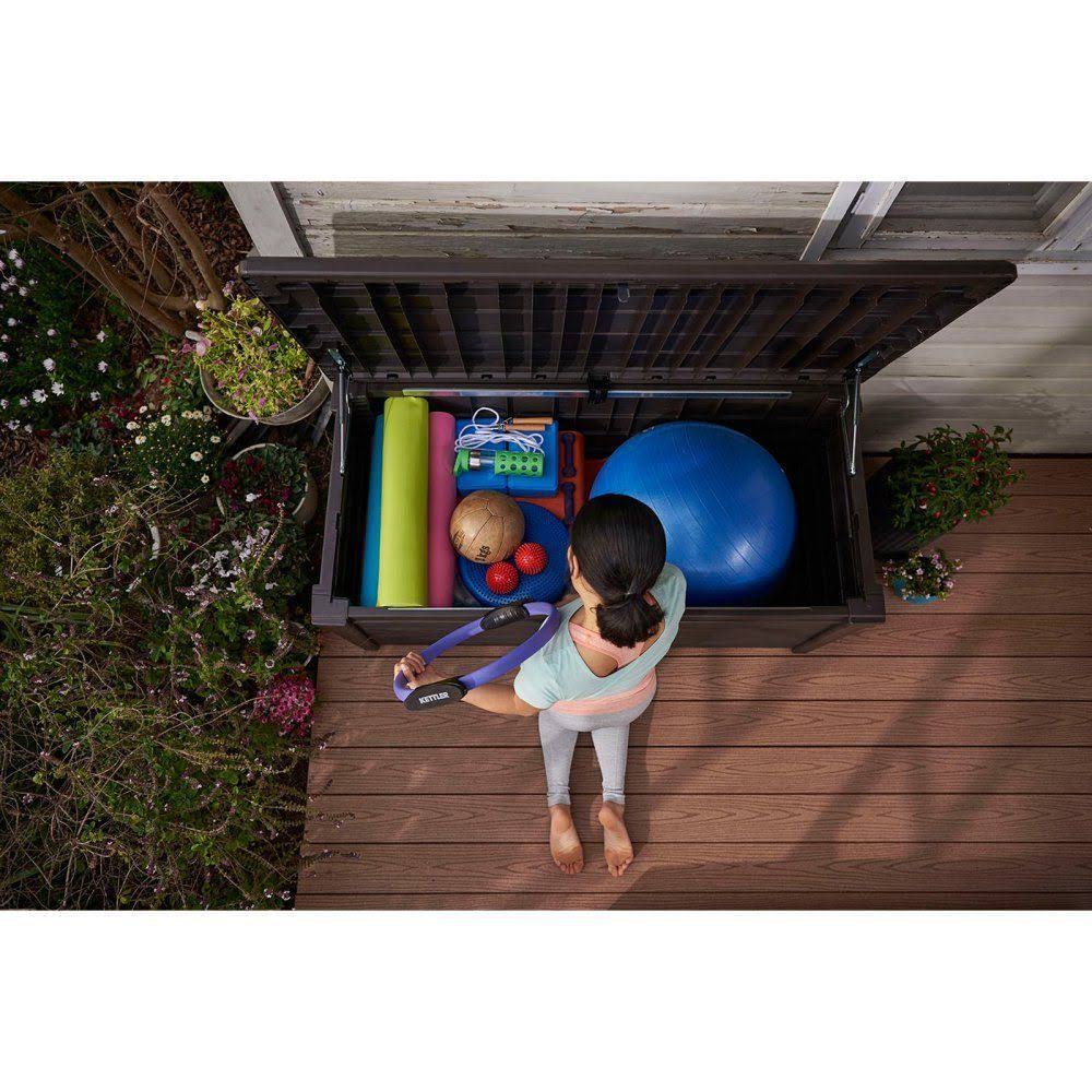 Brown 120 Gallon Outdoor Plastic Storage Deck Box K63693