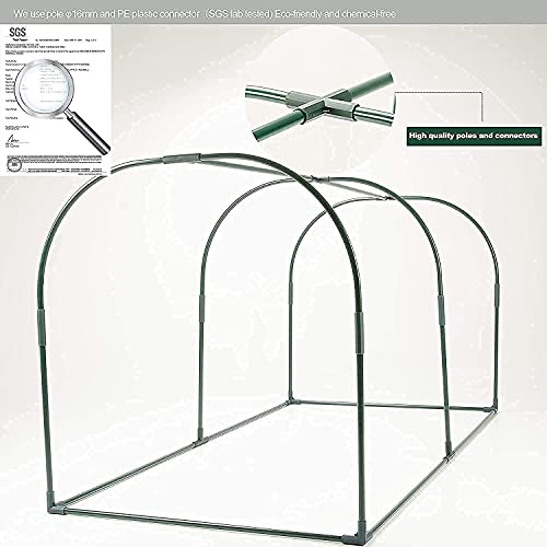 Portable Chicken Run Hen Coop with Metal Frames and 10 Stakes Y8623