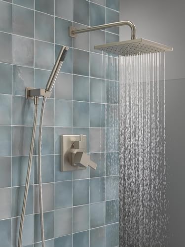 2-Setting Square Shower System with Rain Shower Head and Handheld Spray K561