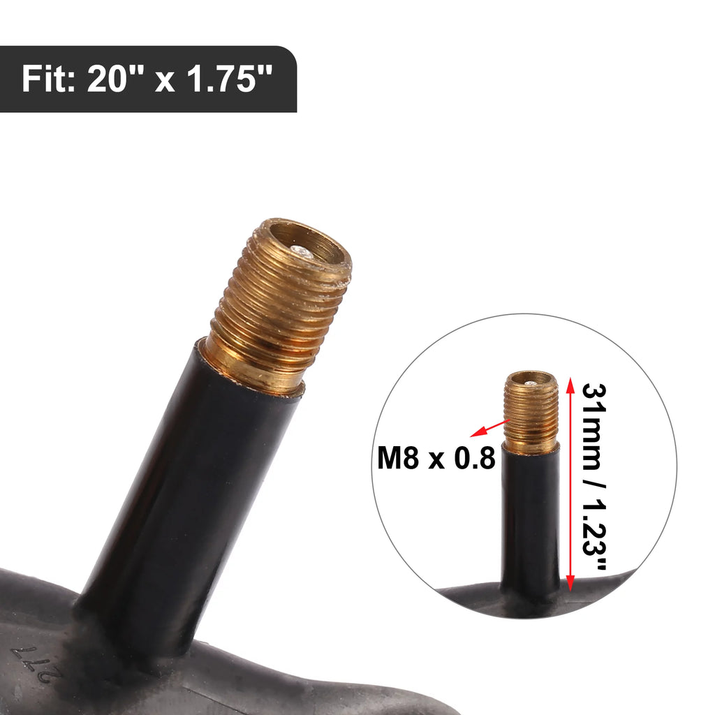 3 Pcs 20 inch Bike Inner Tube Rubber 31mm Long Straight Valve B42181