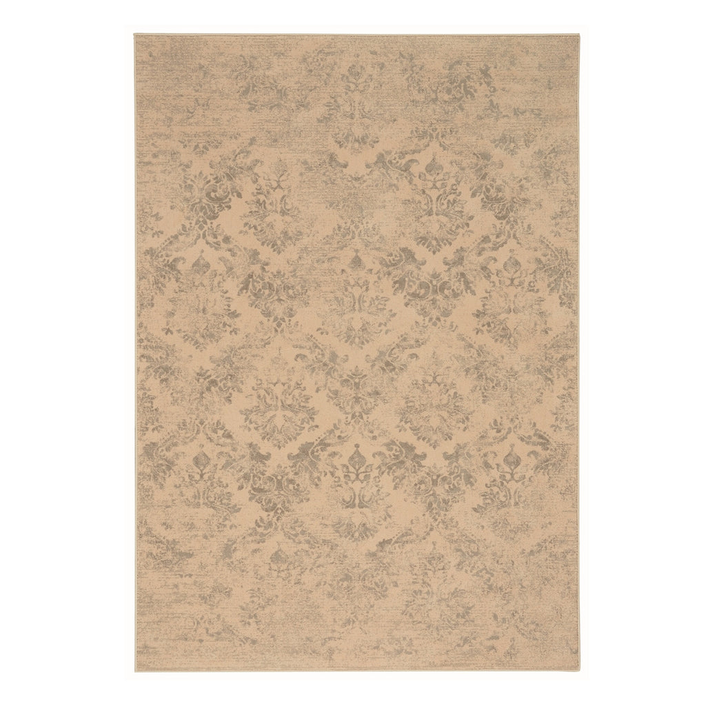 Cream Green Rectangle Machine Woven Rugs K227569