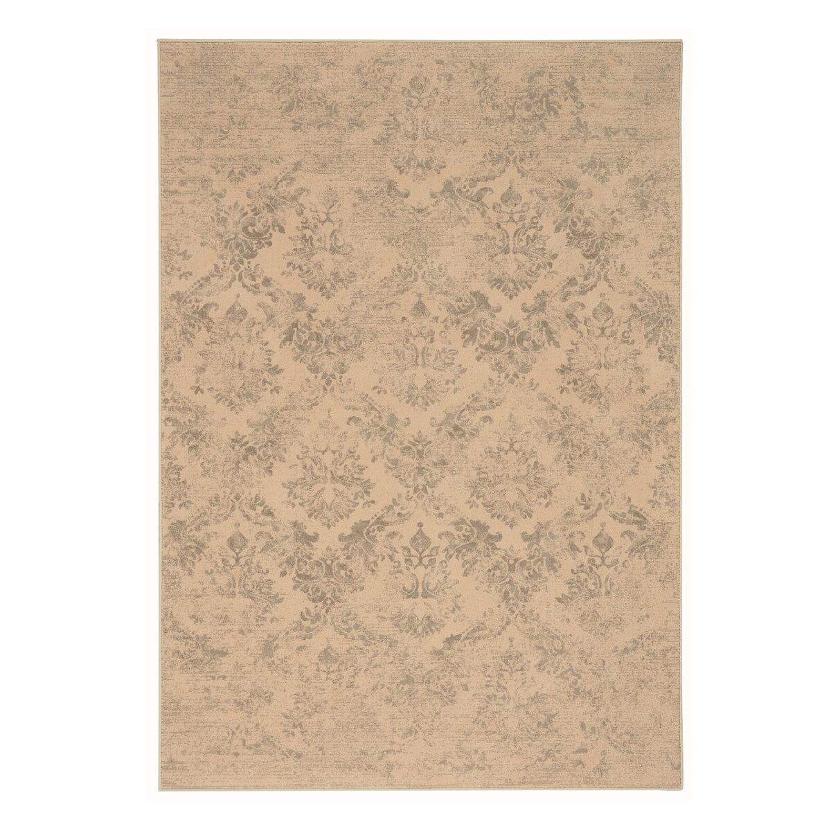 Cream Green Rectangle Machine Woven Rugs K227569