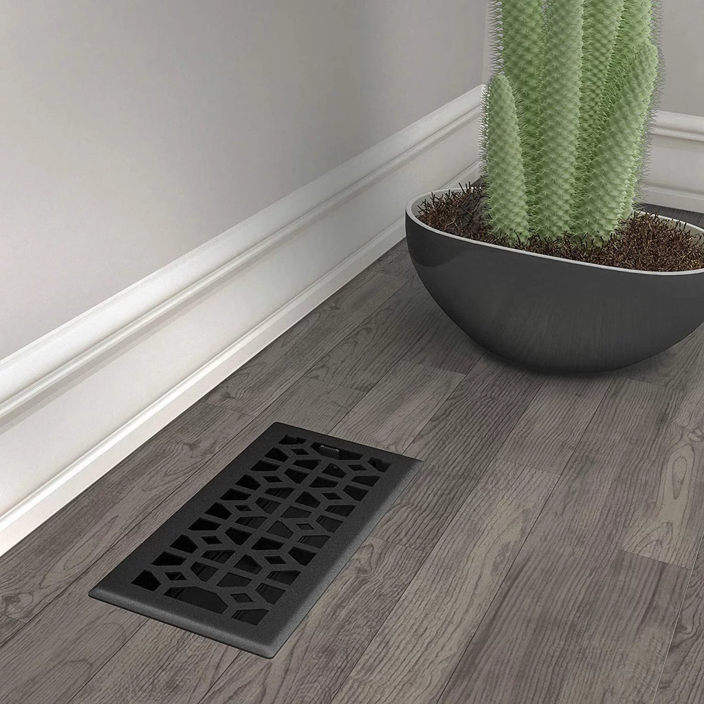 Black Iron 4x10 Inch Floor Register, 5 Count A779183