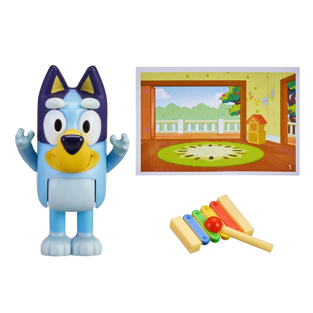 Bluey Story Starter Pack, 1 2-3" Plastic Toy Figure and Accessory, Multi-Color B512