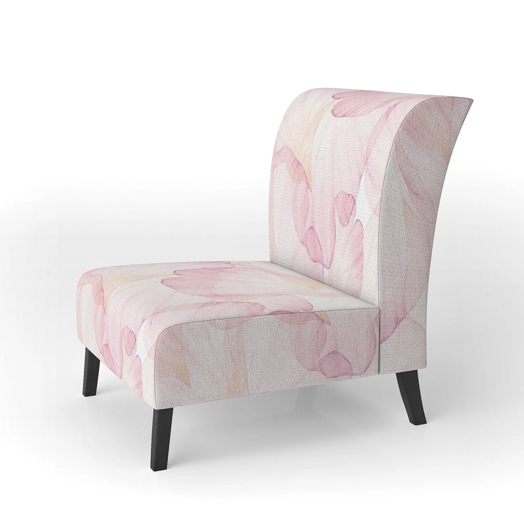 Pink Floral Pattern Upholstered Accent Chair and Arm Chair Q332