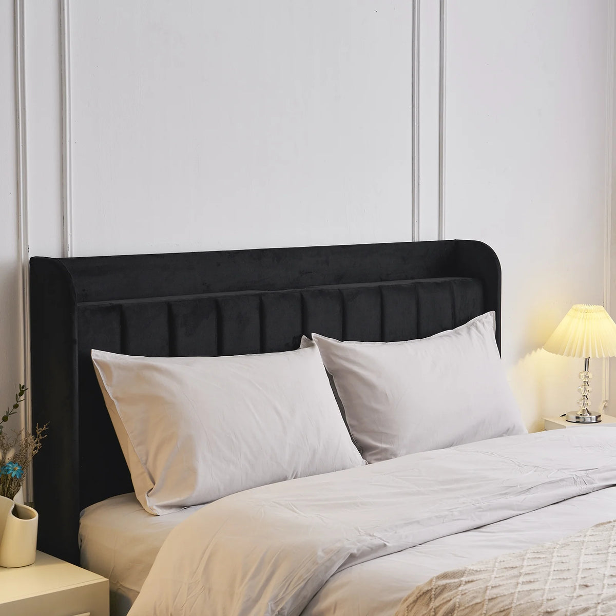 Queen Bed Frame with Charging Station and Upholstered Headboard B569