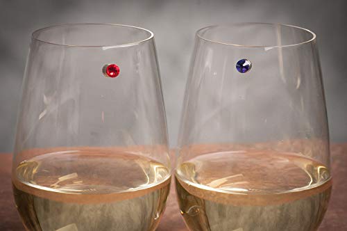 Crystal Magnetic Wine Glass Charms Set of 12 L124610
