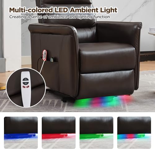 Beige Power Lift Recliner with Vibration and Lumbar Heat I6000
