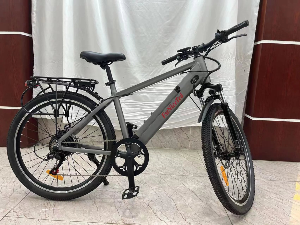 350W 26x4'' Fat Tire Electric Bike 48V 10Ah 6 Speeds Black R687609
