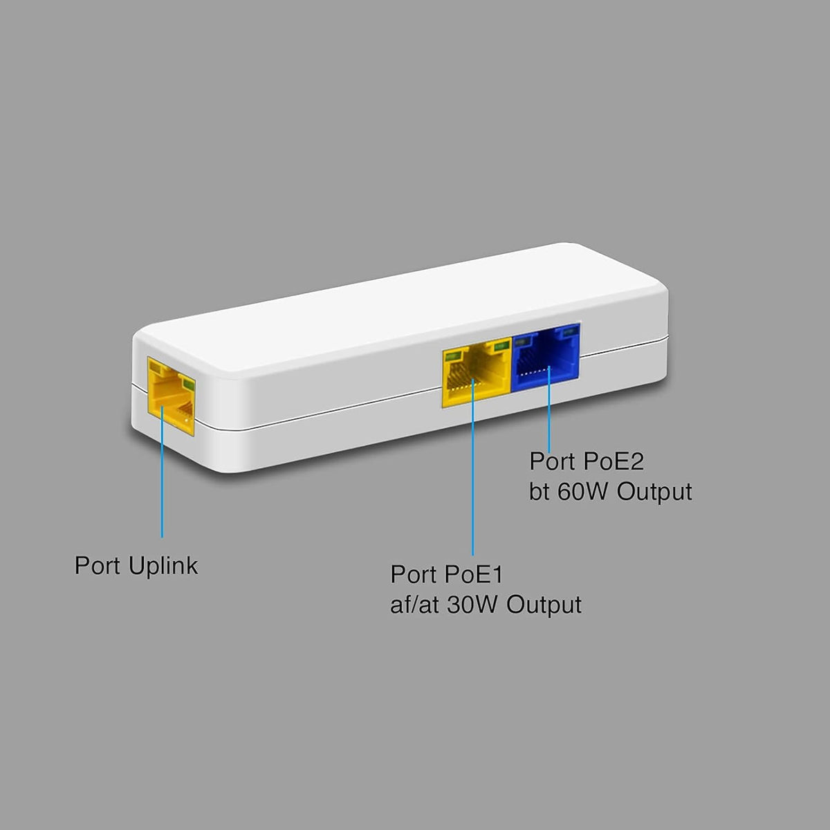 PoE Extend Switch, IEEE802.3af/at/bt, PoE++ BT Port 60W Output, Cascade 3-4 Times, Distance Extend 130M, Plug&Play W3744