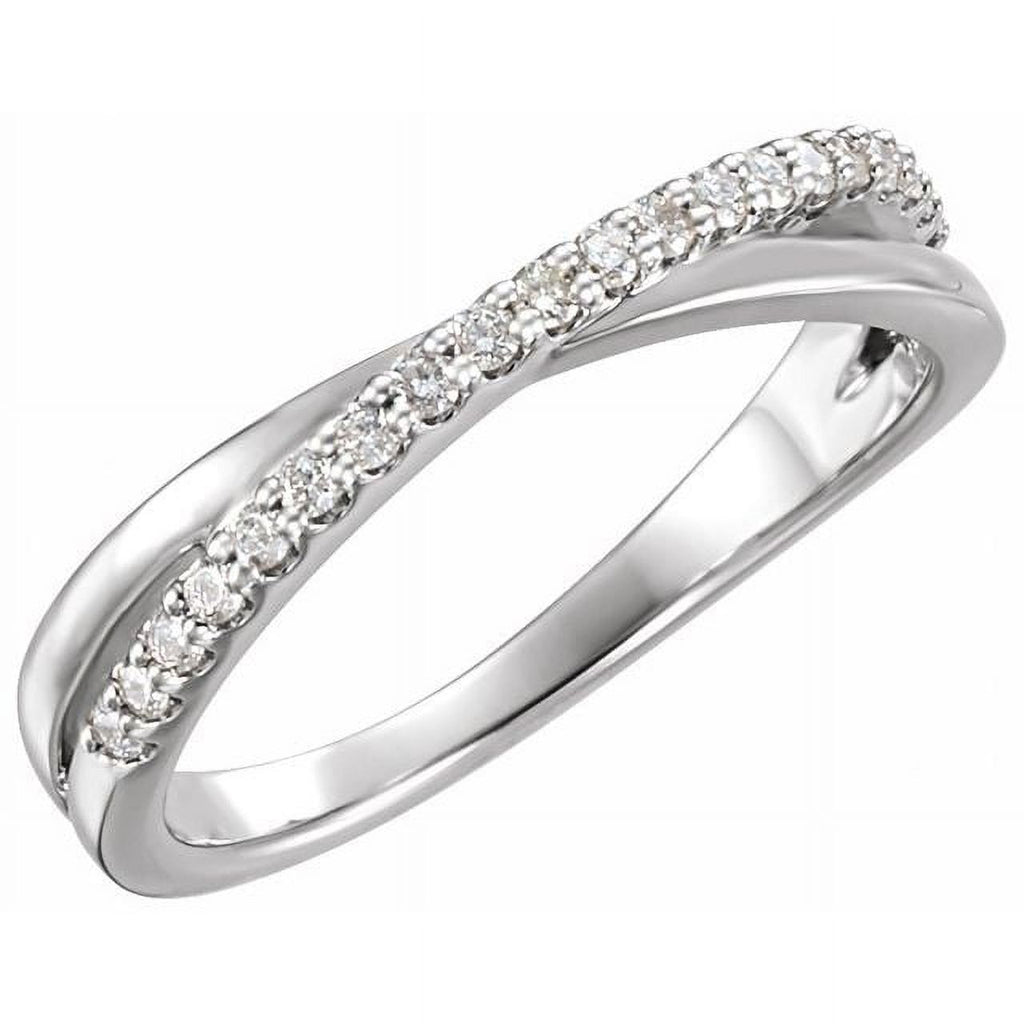 Platinum Natural Diamond Criss-Cross Ring B636633