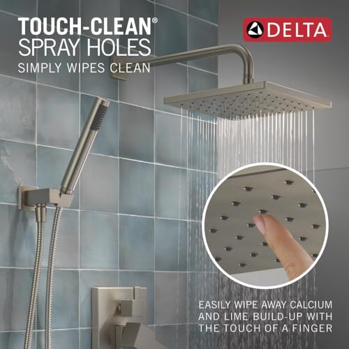 2-Setting Square Shower System with Rain Shower Head and Handheld Spray K561