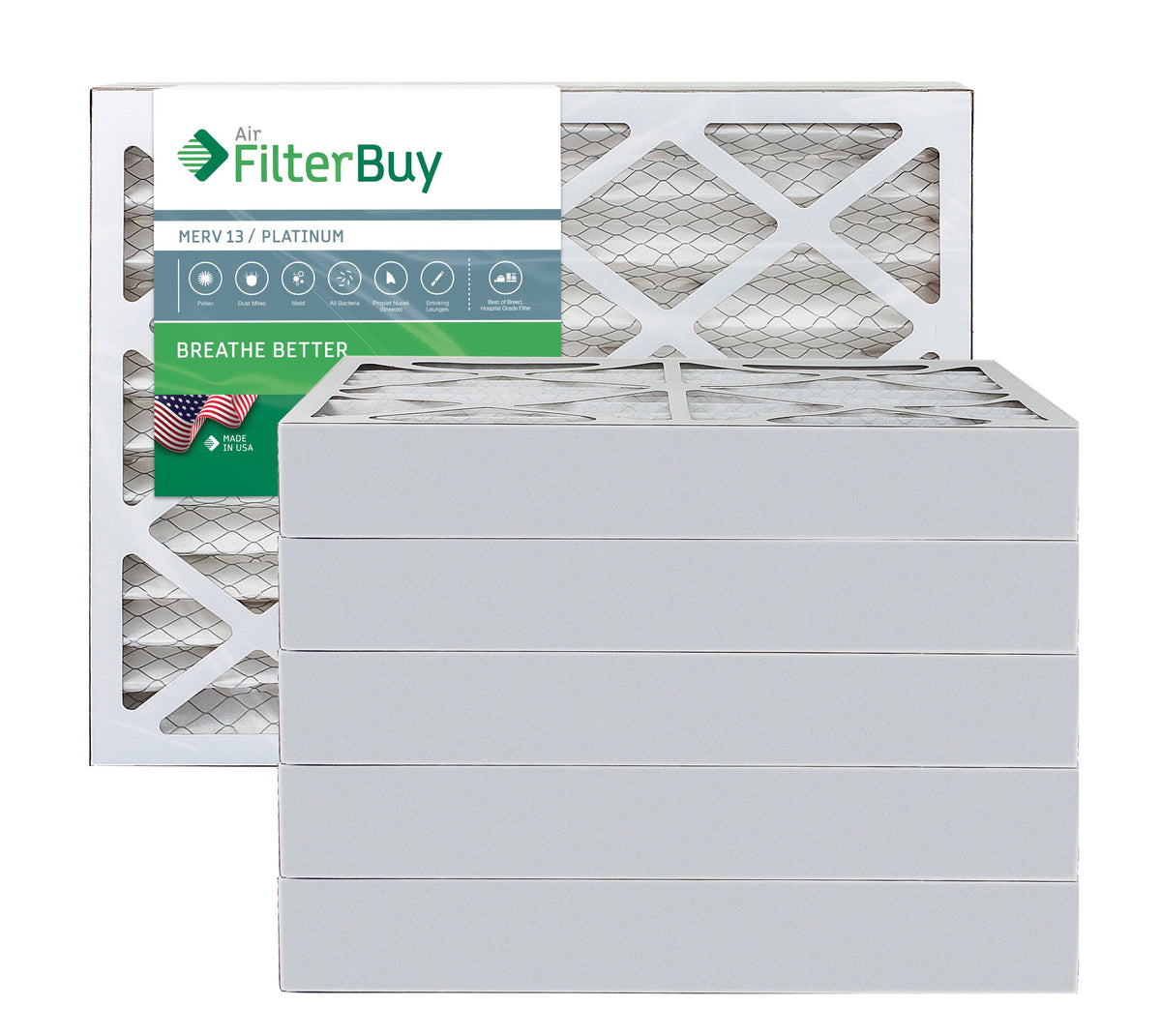 MERV 13 14x20x4 Pleated AC Furnace Air Filter, Pack of 6 W3987