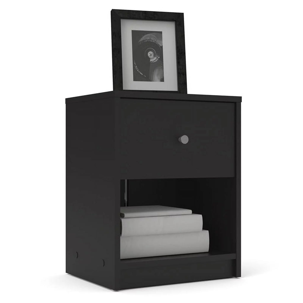 Black Engineered Wood 3 Drawer Chest 6 Drawer Dresser & Nightstand I1420