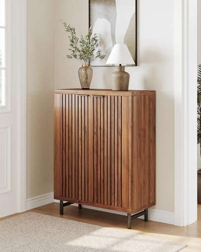 6-Tier Wooden Shoe Cabinet with Doors and Adjustable Shelves E904417