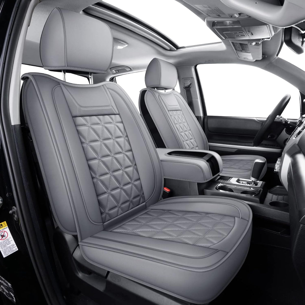 Brown Waterproof Faux Leather Full Set Seat Covers P71042
